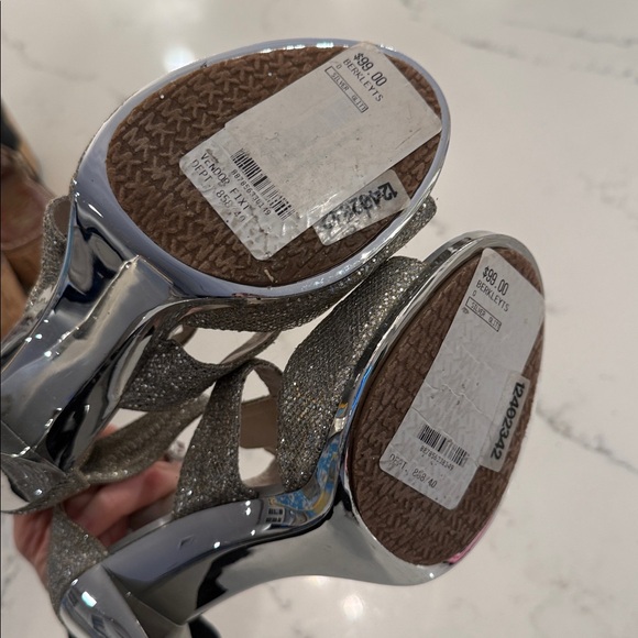 Michael Kors Silver Glitter Women's Heels - Picture 4 of 5